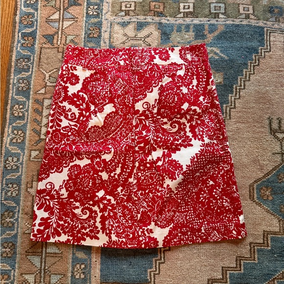 Talbots red and white cotton twill skirt size 4 - Picture 5 of 8